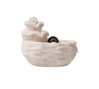 Desktop Fountain Tabletop Water Fountain Indoor Relaxation Waterfall for Home and Office Decor(White)