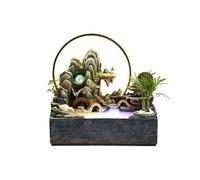 Desktop Fountain Tabletop Water Fountain, Rockery and Flowing Ornament Polyresin Decoration Waterfall Decor