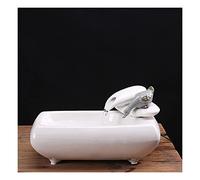 desktop Fountain White Ceramic Tabletop Fountain Rectangular Ceramic Basin Indoor Fountain Water Fountain for Office Home Decoration tabletop fountain