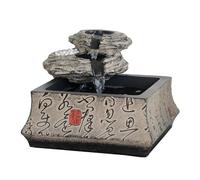 desktop Fountain Zen Automatic Waterfall Fountain Ceramic Base with Adjustable Flow & Chinese Mini Landscape tabletop fountain