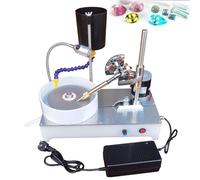 Desktop Gem Grinder with Adjustable Speed and Protective Cover for Glass, Gemstones, and Crystal Polishing