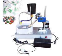 Desktop Gem Grinder with U-Shaped Door and Protective Cover, 2800Rpm Stainless Steel Faceting Machine for Glass, Gemstones, Crystal