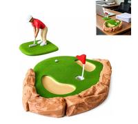 Desktop Golf Gen 2, 3D Printed Mini Tabletop Putting Green with Automatic Ball Return, Office Desk Practice Toy for Stress Relief, Funny Gifts for Golfers Dad Coworkers Boss Father's Day