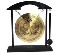 Desktop Gong 7.87x7.28x1.89" Small Brass Gong Ornaments Creative Feng Shui Decor for Home, Office, Bedroom, Living Room, Entry Way.