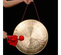 Desktop gong Percussion Instruments Zen Decor 40cm Wind gong - Includes Padded gong Mallet and Lanyard/Authentic Chinese Wind gong/Hand Selected Quality/Great for Sound Therapy(Colo