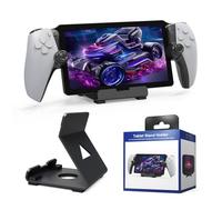 Desktop Handheld Game Console Holder with Anti-Slip Silicone Pad Tablets Stand Game Machine Stand for PS5 Portal Steam Deck ROG Switch (Black)