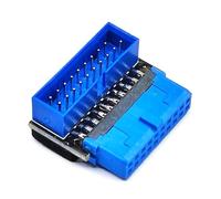 Desktop Internal Sockets USB Header Adapter, USB 3.2 19 / 20Pin to Motherboards Sockets Connection 90 Degree Adapter Front Panel
