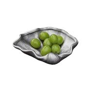 Desktop Jewelry Storage Plate Silver Shell Dessert Frosted Ceramic Thread Incense for Necklace, Bracelet