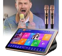 Desktop Karaoke Machine with Wireless Mic, Touch Screen, and Cloud Song Updates for Parties and Camping