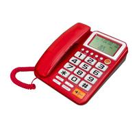 Desktop Landline Telephone for Home Guest Room, Red | Corded Telephone Basic Landline Phone for Seniors Analog Home Phone with Call Display Small Desk Guest Room
