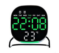 Desktop LED Clock With Alarm, Countdown Timer, Night Light, And Touch Operation Featuring Time And Date Display Cycling Every 3 Seconds(black green)