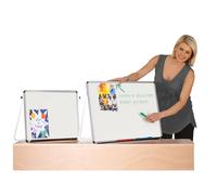 Desktop Magnetic Whiteboard Easel, 600 x 800mm, Dry-Wipe Surface with Discreet Paper Gripper, 2 Sizes to Choose from - Ideal for School, Information Areas, Office