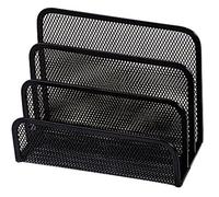 Desktop Mail Sorter Q-CONNECT Metal 3 Compartments Black/Presentation/Type-Desktop/Kind-for Mail/Material-Metal/Dividers-3 / Colour-Black/Size-N/D/Dimensions (mm)-170x135x83