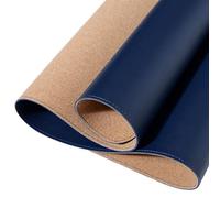 Desktop Mat Double Sided Large Mouse Pad PU Desk Pad Waterproof Leather Desk Mat Protector Gaming Mouse Mat for Office Home Cork Mousepad(Dark Blue Cork,300x600mm)