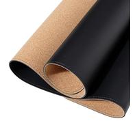 Desktop Mat Double Sided Large Mouse Pad PU Desk Pad Waterproof Leather Desk Mat Protector Gaming Mouse Mat for Office Home Cork Mousepad(Black Cork,350x700mm)