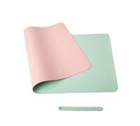 Desktop Mat Double Sided Large Mouse Pad PU Desk Pad Waterproof Leather Desk Mat Protector Gaming Mouse Mat for Office Home Cork Mousepad(Pink Green,350x700mm)