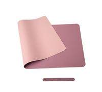 Desktop Mat Double Sided Large Mouse Pad PU Desk Pad Waterproof Leather Desk Mat Protector Gaming Mouse Mat for Office Home Cork Mousepad(Pink Purple,350x700mm)