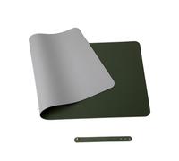 Desktop Mat Double Sided Large Mouse Pad PU Desk Pad Waterproof Leather Desk Mat Protector Gaming Mouse Mat for Office Home Cork Mousepad(Grey Green,400x800mm)