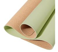 Desktop Mat Double Sided Large Mouse Pad PU Desk Pad Waterproof Leather Desk Mat Protector Gaming Mouse Mat for Office Home Cork Mousepad(Light Green Cork,400x800mm)