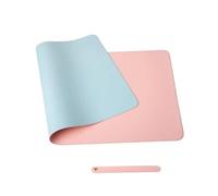 Desktop Mat Double Sided Large Mouse Pad PU Desk Pad Waterproof Leather Desk Mat Protector Gaming Mouse Mat for Office Home Cork Mousepad(Blue Pink,300x600mm)