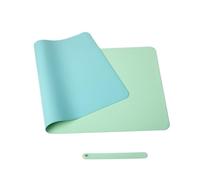 Desktop Mat Double Sided Large Mouse Pad PU Desk Pad Waterproof Leather Desk Mat Protector Gaming Mouse Mat for Office Home Cork Mousepad(Blue Green,500x1000mm)