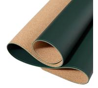 Desktop Mat Double Sided Large Mouse Pad PU Desk Pad Waterproof Leather Desk Mat Protector Gaming Mouse Mat for Office Home Cork Mousepad(Dark Green Cork,450x900mm)