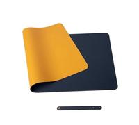 Desktop Mat Double Sided Large Mouse Pad PU Desk Pad Waterproof Leather Desk Mat Protector Gaming Mouse Mat for Office Home Cork Mousepad(Yellow Blue,350x700mm)