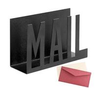 Desktop Metal Mail Holder - Modern Black Letter Organizer, Home And Office Envelope Rack | Desktop Metal Cutout Organizer Rack For Mails With Home Organization Of Documents, Storage Container