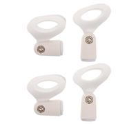 Desktop Microphone Clip 4pcs White Plastic Metal Holder | 30-40mm Inner Diameter, 3-4cm Opening, Quick Setup for Interviews and Church
