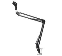 Desktop Microphone Stand, Iron Plastic Adjustable Boom Arm Mic Stand for Studio, with Table Clamp, for Studios Live Broadcasts Podcasts
