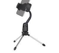 Desktop Microphone Stand, Mini Desktop Mic Stand With Clip, Foldable, Extendable, Portable Tripod Holder For Performance, Karaoke, Wedding, Podcasts, Compatible With Most Phones - Mobile Phone Holder