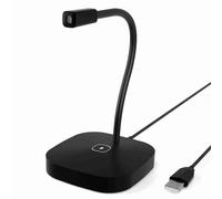 Desktop Microphone, Touch Switch Computer Microphone Condenser Microphone Plug and Play for Online Video Conferencing, Online Teaching, Live Broadcast (Black)