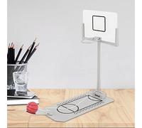 Desktop Mini Basketball Hoop Game Durable Spring Loaded Basketball Machine for Office Travel Metal Plastic 8.1x3.7x9.4in