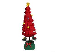 Desktop Mini Felt Christmas Tree Ornament Set, Encourages Creative Expression and Motor Development during Holiday Season (Red)