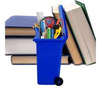 Desktop Mini Trash Bin Organizer, Novelty Pencil Cup Container, Small Countertop Storage Holder with Removable Inner Bucket, Fun Supply for Students Artists School Use