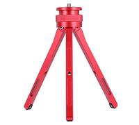 Desktop Mini Tripod, Aluminum Alloy Portable Tabletop 15cm Tripod Adjustable 1/4 Mount Bracket Tripod Universal Shooting Holder, for Phone Camera Live Broadcast (Red)