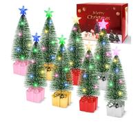 Desktop Miniature Christmas Trees, Small Xmas Tree with Ornaments, Mini Desktop Tree DIY Set for Xmas Holiday Party Home Table Decoration (8)