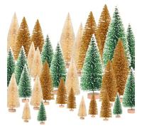 Desktop Miniature Pine Tree Tabletop Christmas Tree Small Pine Tree Decor Christmas Tree Toppers (Silver/Gold/Green 30pcs)