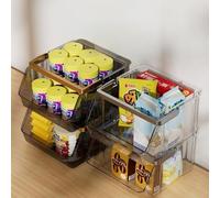 Desktop Organizer Box Stackable for Tea Coffee Bag Storage Snacks Stationery and Cosmetics with Space Efficient Vertical Design (Black)