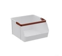 Desktop Organizer Box Stackable for Tea Coffee Bag Storage Snacks Stationery and Cosmetics with Space Efficient Vertical Design (Transparent)