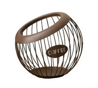 Desktop Organizer Coffee Pod Holder with Rustproof Iron Basket for Storing Coffee Capsules, Fruits, and Snacks on Countertops (coffee)
