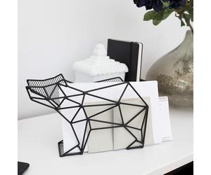 Desktop Organizer Keys Letters Bills Magazines Bear Design Black Metal Wire