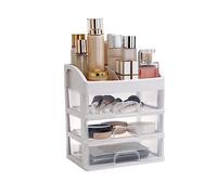 Desktop Organizer, Layered Storage, Three Tier Design Pull Out Design, Clear Plastic Desk Storage, 23.3X17x26.8cm Plastic Storage Drawer for Home Collection, Cosmetics, Office Supplies