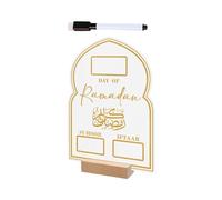 Desktop Ornament Calendar Advent Calendar Acrylic Countdown to Eid Reusable Board Table Countdown Calendar 1ml (Yellow, One Size)
