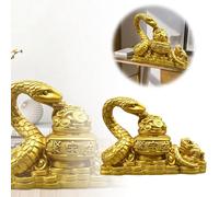 Desktop Ornament Feng Shui Statue for 2025 Year Chinese Resin Sculpture Collectibles Enhancing Family Wealth and (A, 9x4x6.5cm)