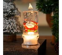 Desktop Ornament LED Water Filled Candle Ornament for Christmas Party Decoration Ideal for Creating a Festive Atmosphere with 50ml Water Capacity (C, 12x5x5)