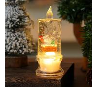 Desktop Ornament LED Water Filled Candle Ornament for Christmas Party Decoration Ideal for Creating a Festive Atmosphere with 50ml Water Capacity (E, 12x5x5)