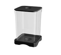 Desktop Ornament Mini Fish Tank with Top Feeding Hole and Built-In Bottom for Ambient Lighting and Individual Style Choices (Black, One Size)