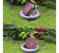 Desktop Ornament Raccoon Ornaments Under The Cover Garden Microlandscape Garden Animal Resin Ornaments Metal Spheres Outdoor (White, 6x6x4cm)