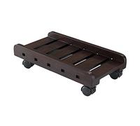 Desktop PC Tower Holder Cart Solid Wood PC Tower Floor Stand CPU Stand Cart with Wheels Under Desk(Brown (Color : Brown Size : Medium) (Brown Small)